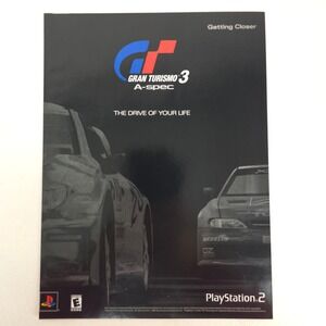 Vintage Gran Turismo 3 A-Spec PlayStation 2 Print Ad Racing Video Game Decor Y2K